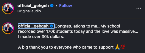 TikTok educator Geh Geh