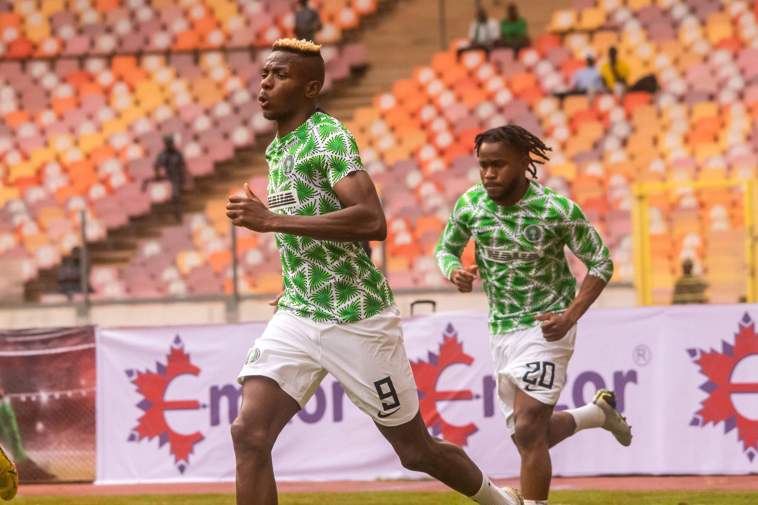 Victor Osimhen and Ademola Lookman during 2023 AFCON qualifiers