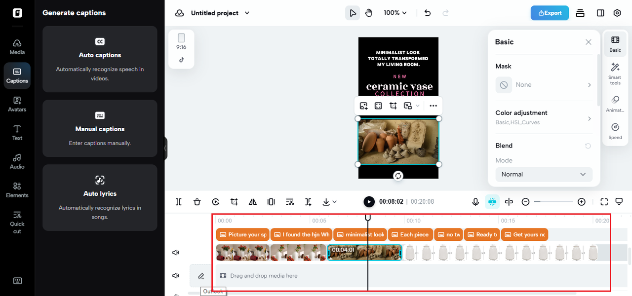 Precise video trimming with Pippit Frame-by-frame video trimming