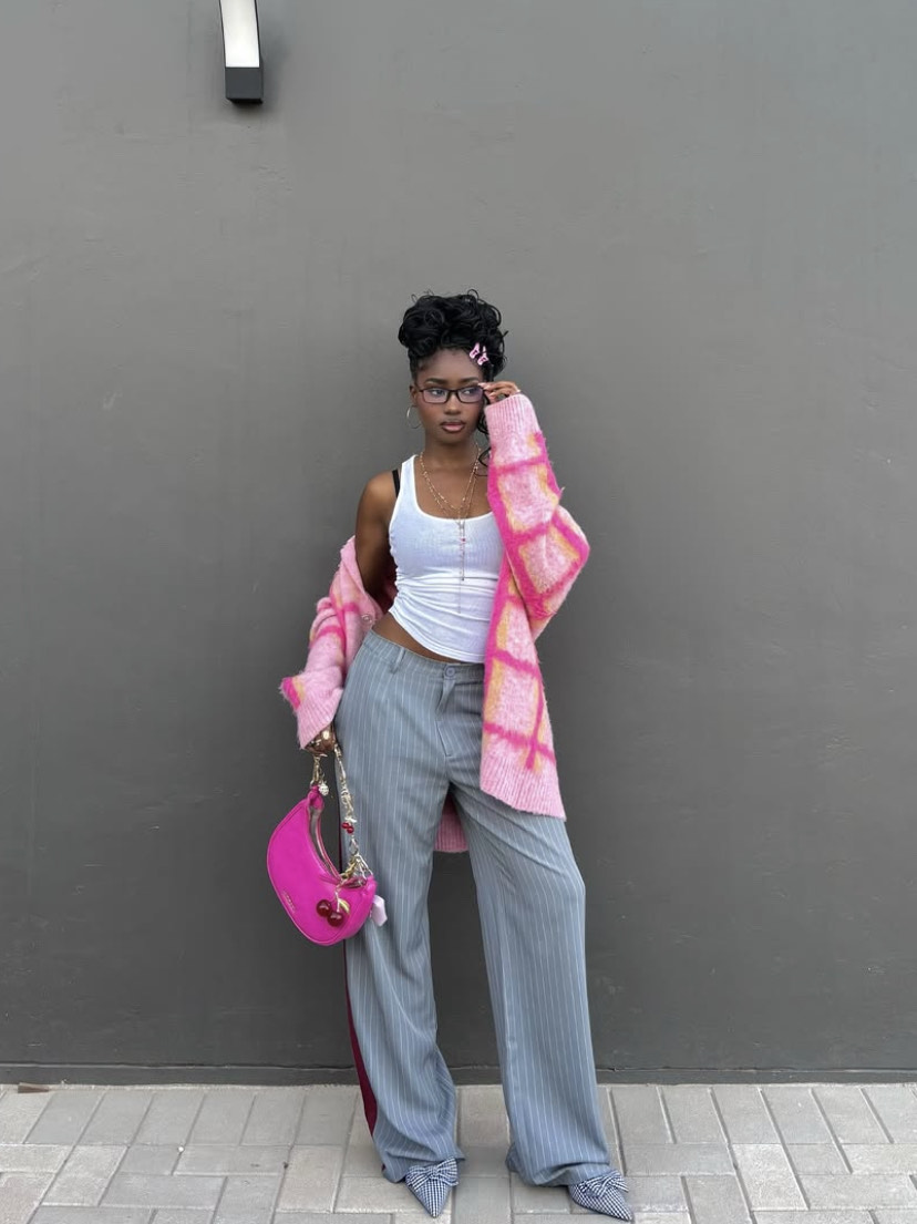 Fashion influencer styling white tank