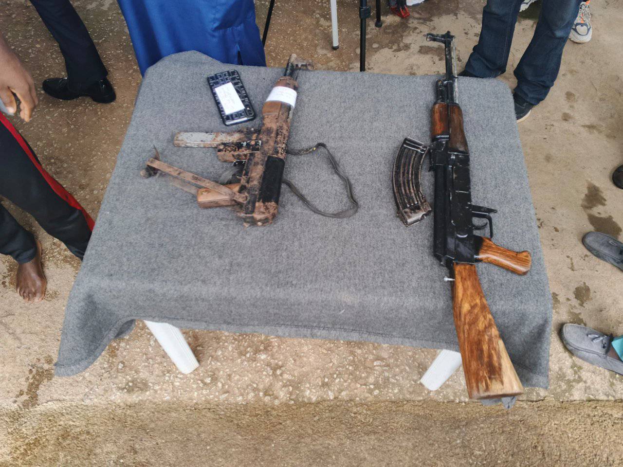 Recovered items from robbery suspects