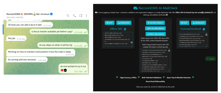 RaccoonO365 AI service advertisement