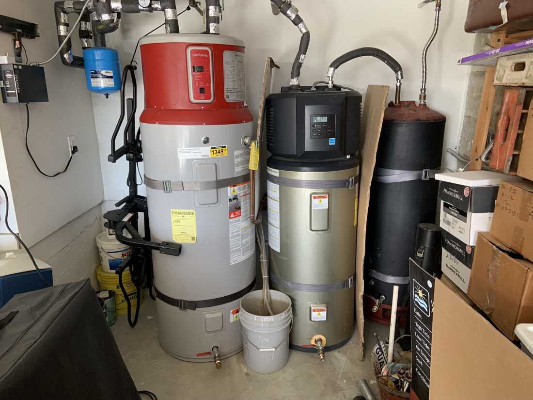 The Green Idea House features two heat pump water heaters-one for domestic hot water and another for heating radiators.