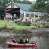 Search and rescue team near Guadalupe River at Camp Mystic after flash flooding, Hunt, Texas, July 7, 2025.