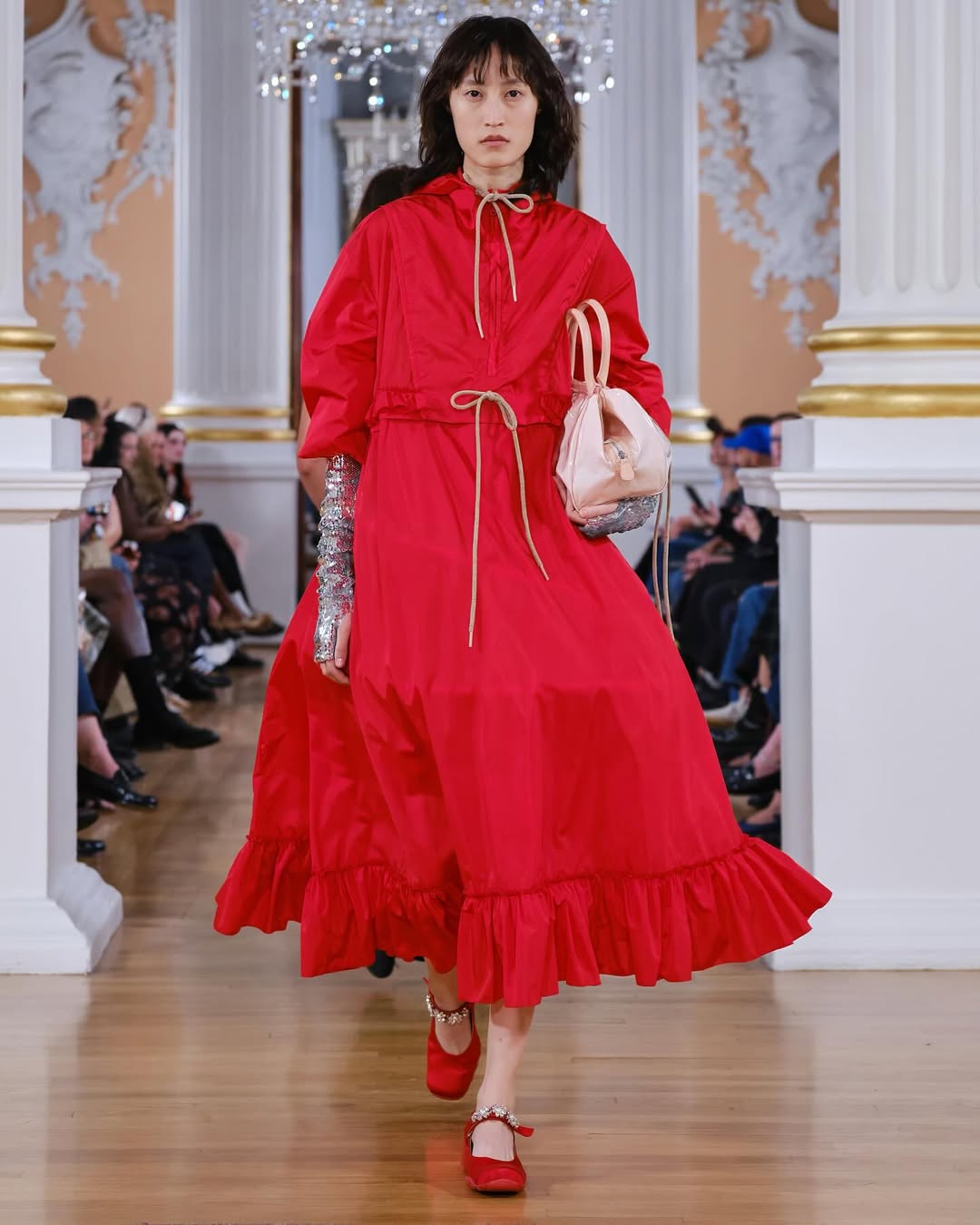 simone rocha red dress trend at london fashion week ss26
