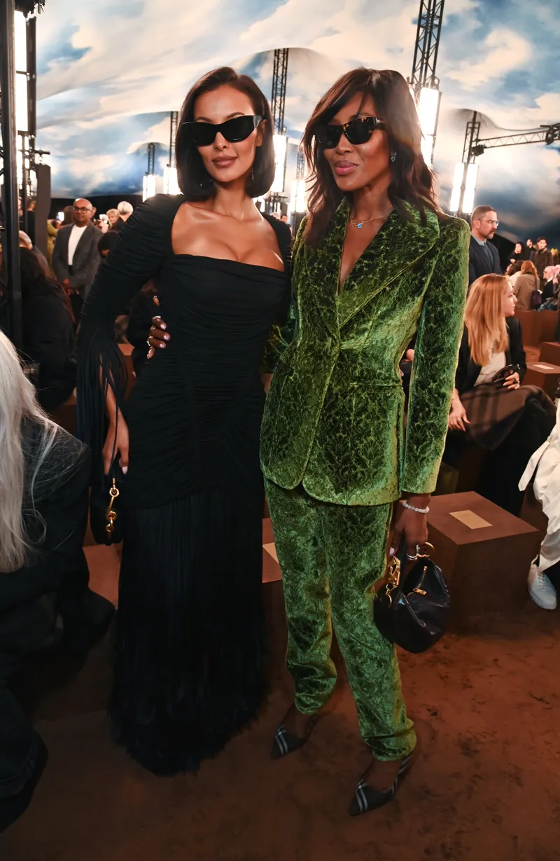Maya Jama and Naomi Campbell at Burberry.