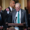 Senate Minority Leader Chuck Schumer, D-N.Y., speaks during a press conference following a policy luncheon at the U.S. Capitol on March 11.