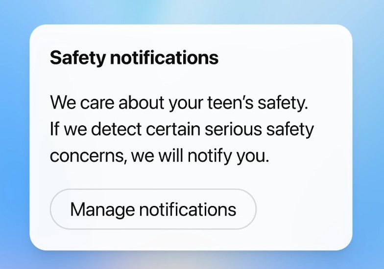 ChatGPT Safety notifications