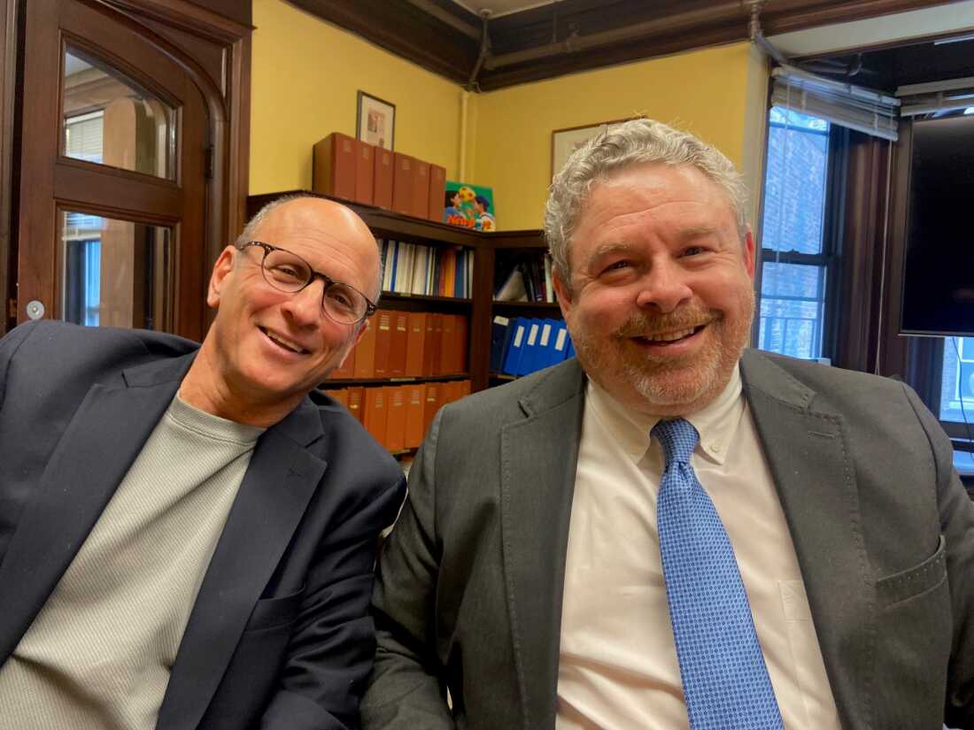 Harry Levant and Mark Gottlieb from the Public Health Advocacy Institute advocating for stronger gambling regulations.