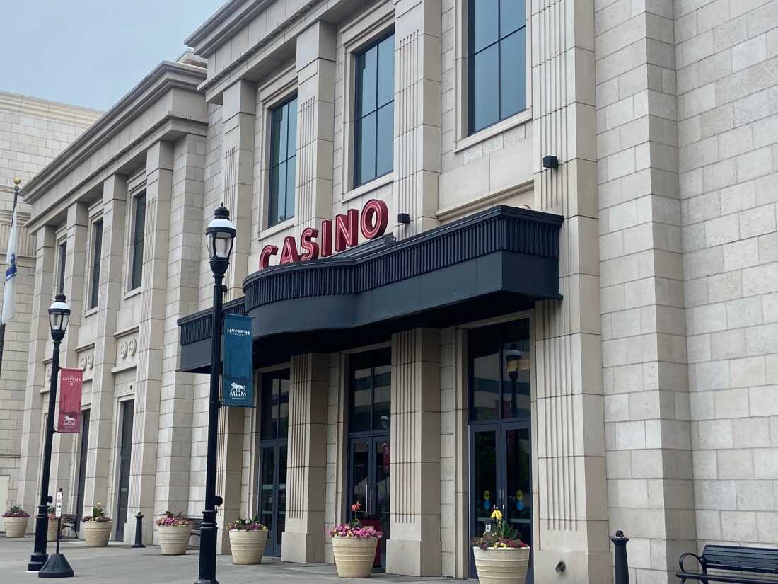Exterior view of MGM Springfield casino in the city's south end.