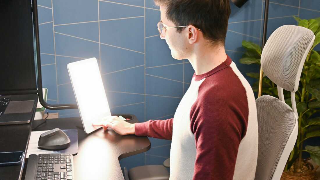 Light therapy box emitting 10,000 lux to combat Seasonal Affective Disorder