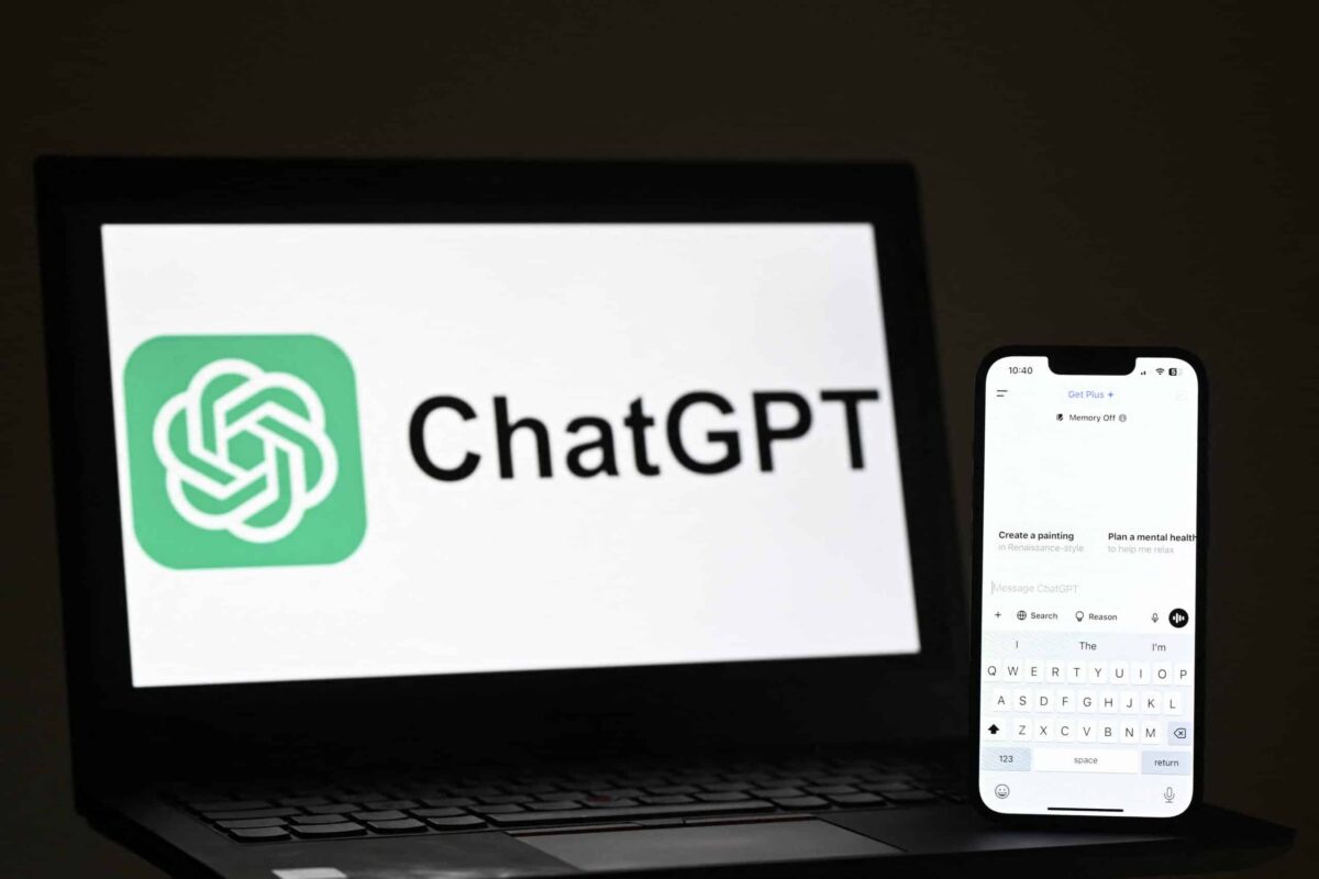 ChatGPT app displayed on phone and laptop screens