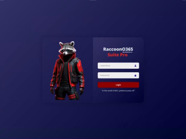 Raccoon Login Page