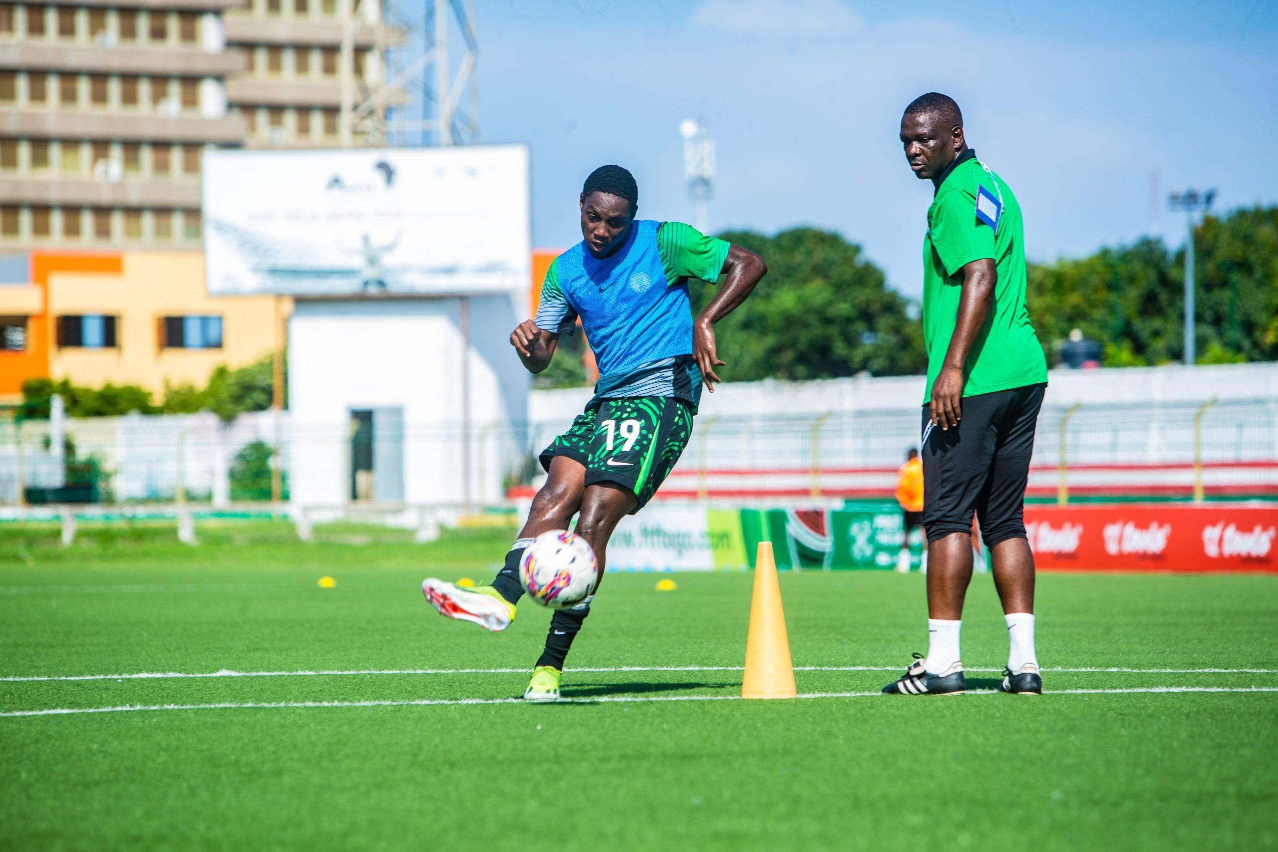 Kparobo Arierhi in action for Nigeria during WAFU-B U20 Qualifiers