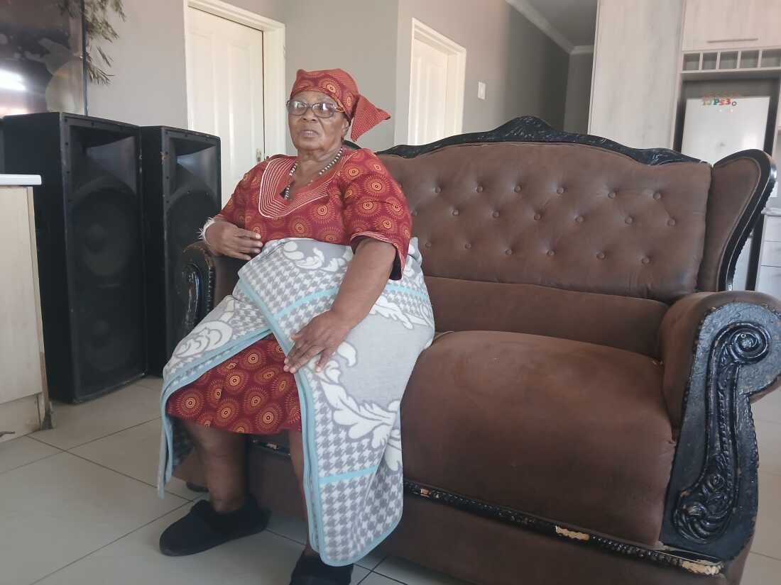 Puseletso Seema, the 'Queen of Famo,' during an interview at her home