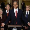 Senate GOP leadership including Majority Leader John Thune speaking to reporters