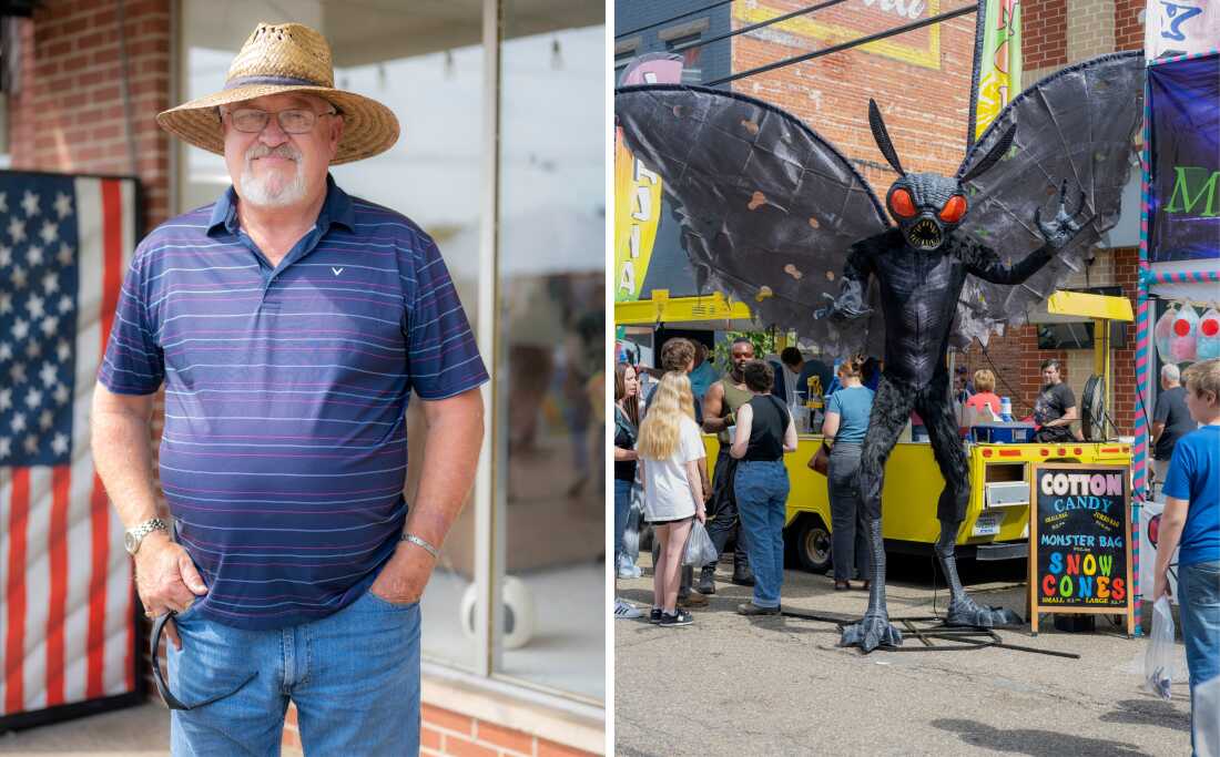 Denny Bellany, Director of Tourism with Madison County and Director of Economic Development with the city of Point Pleasant, poses for his portrait during the Mothman Festival 2025.