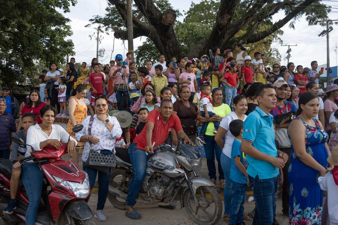 Hundreds of dancers, musicians, and festival queens parade through El Banco, Magdalena, Colombia, during the José Barros Palomino National Festival of Cumbia on October 15, 2022.