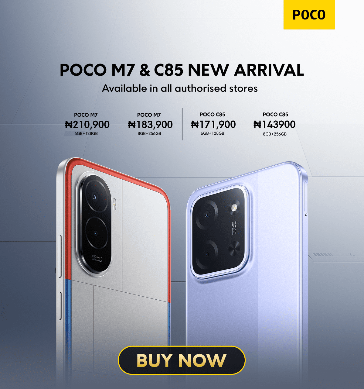 POCO M7 and C85 storage options