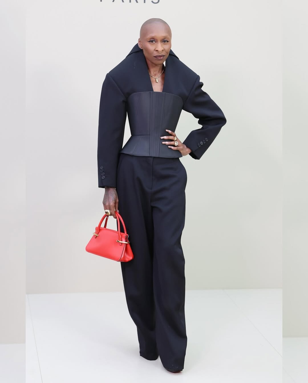 Cynthia Erivo stuns in a dramatic couture ensemble at Paris Fashion Week