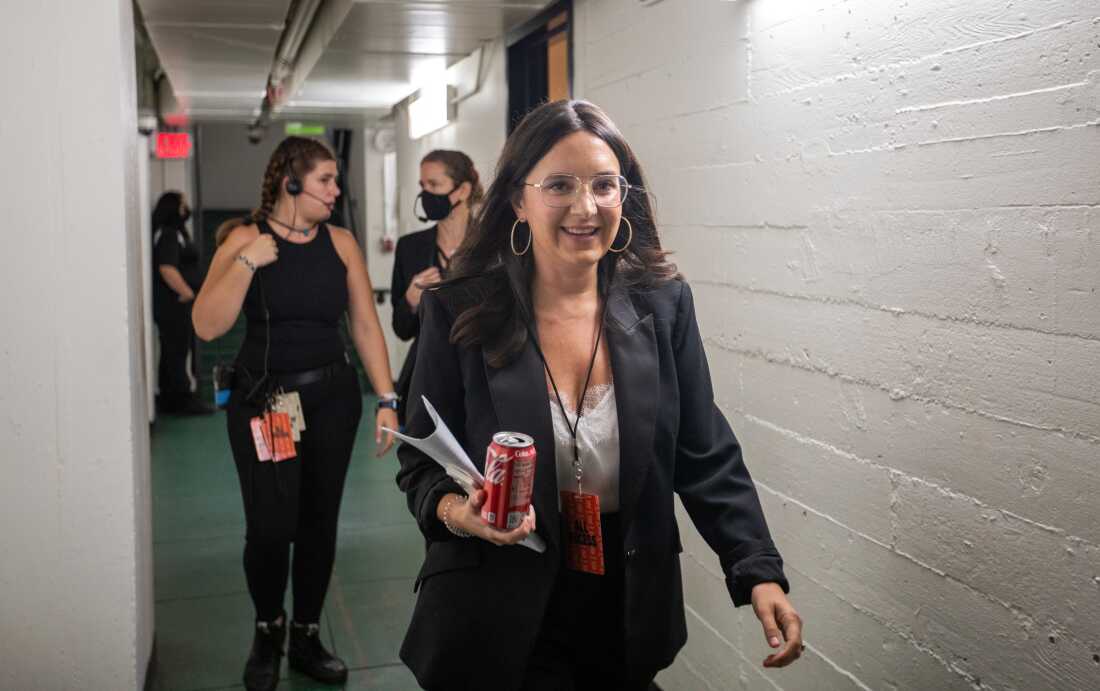 Bari Weiss backstage at a 2023 Los Angeles event