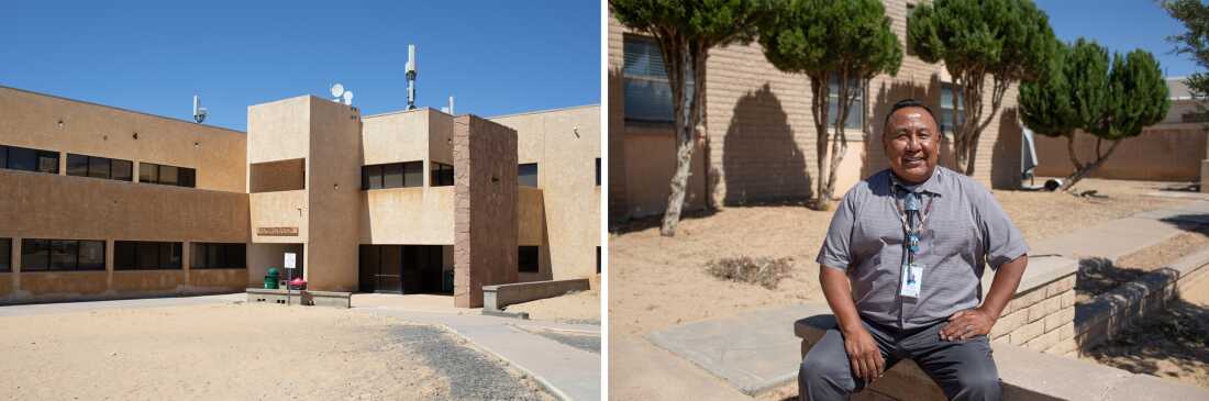 Hopi Tribe Vice Chairman Craig Andrews outdoors and an administration building