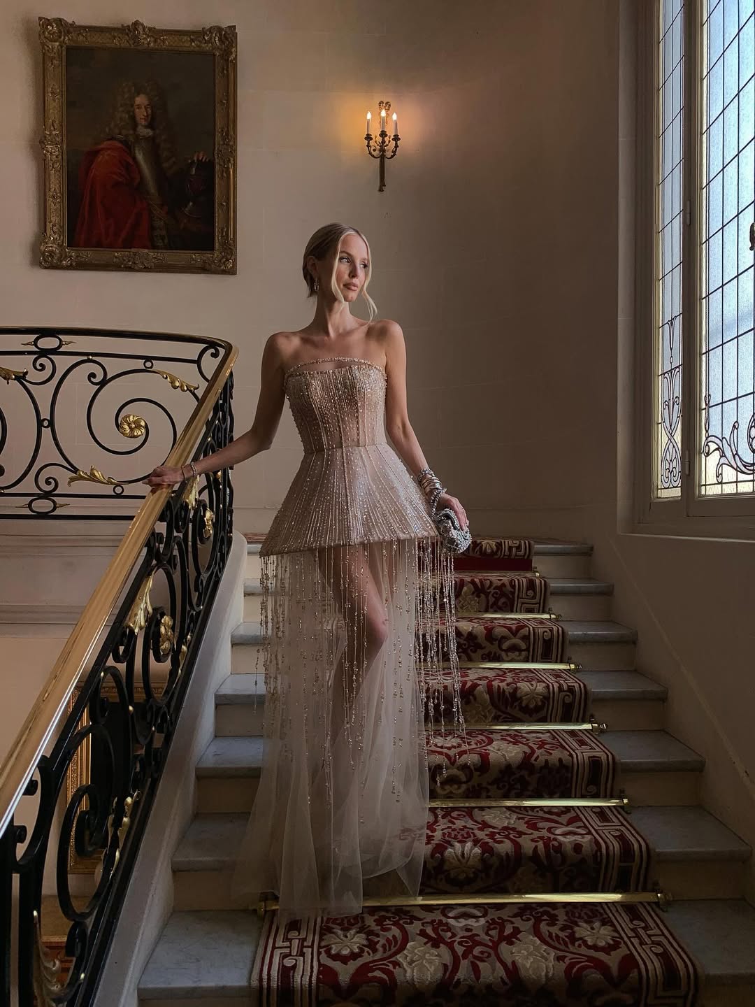 tiered tulle rehearsal dinner dress