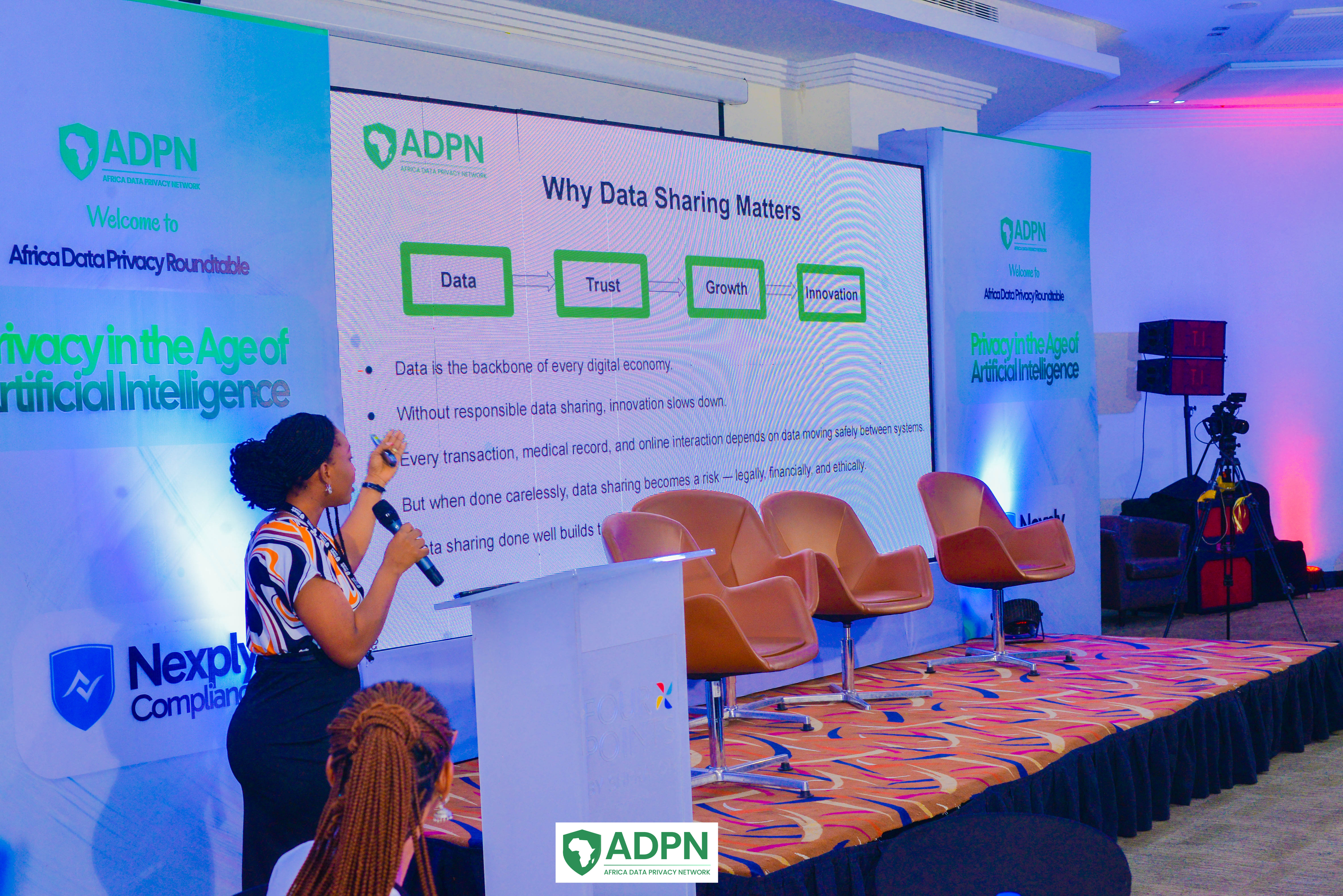 Tosin Nathaniel Luz speaking at the Africa Data Privacy Roundtable