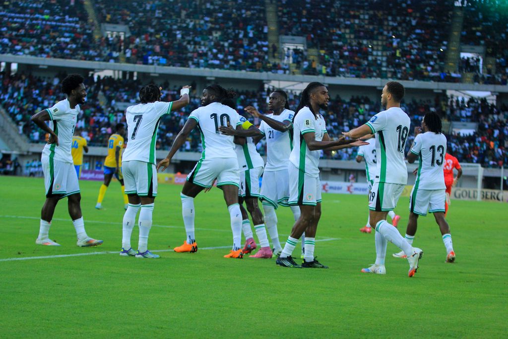 Nigeria celebrate during the 2026 FIFA World Cup qualifying match