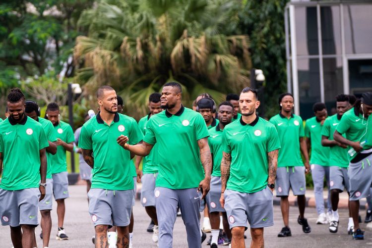 Super Eagles taking a team walk before a game