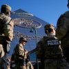 National Guard members patrol outside a Bass Pro Shops on Oct. 10 in Memphis, Tenn.