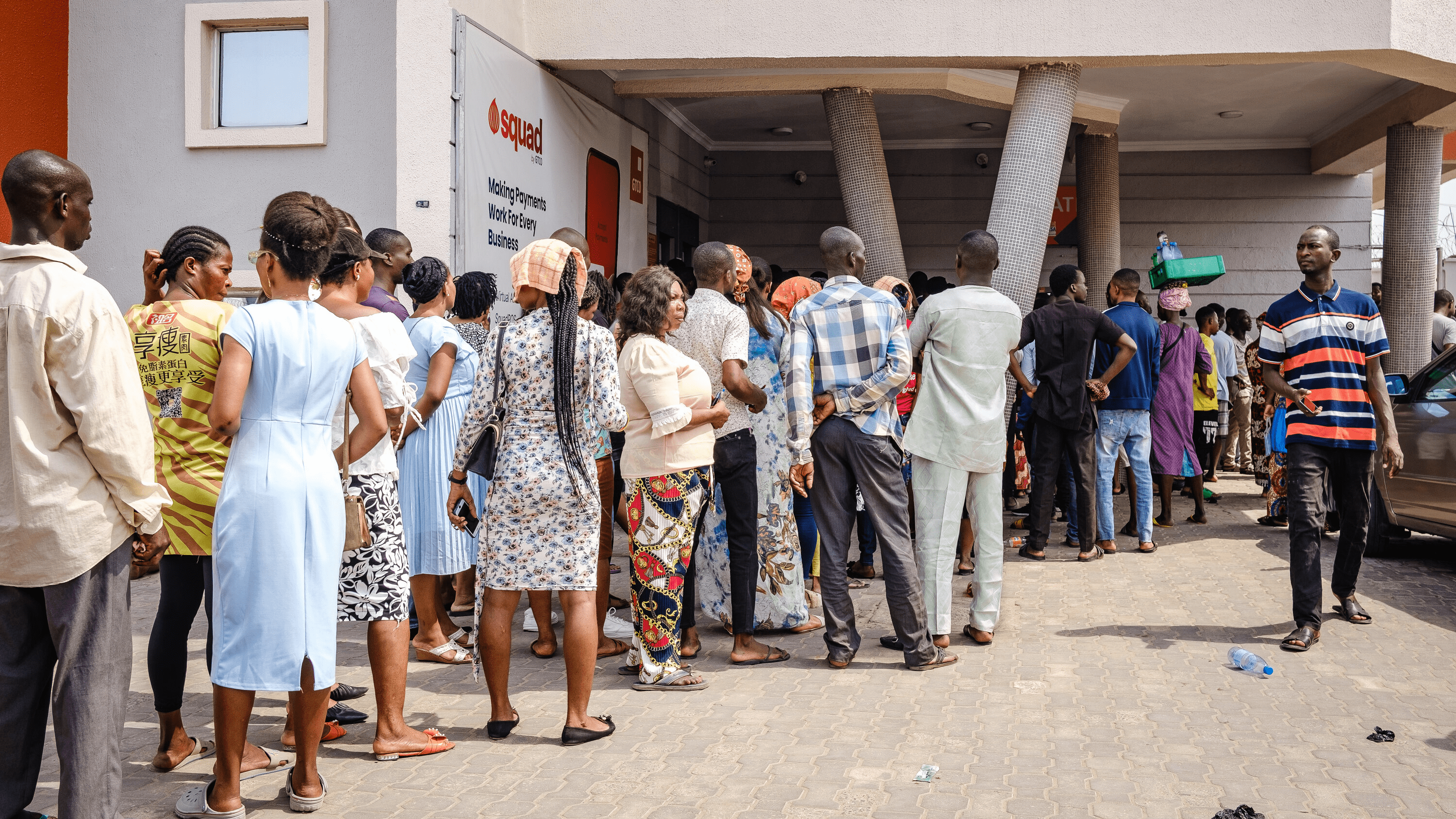 Queue at a Nigerian bank