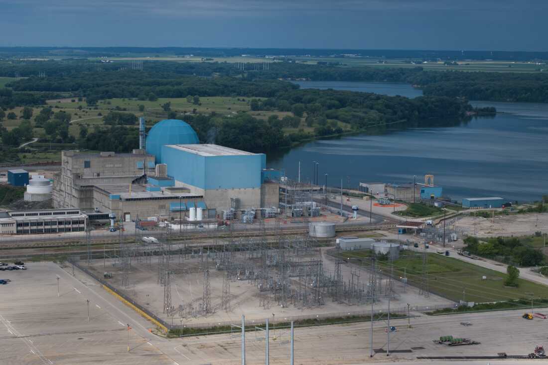 Aerial view of Constellation's Clinton Clean Energy Center nuclear plant in Illinois