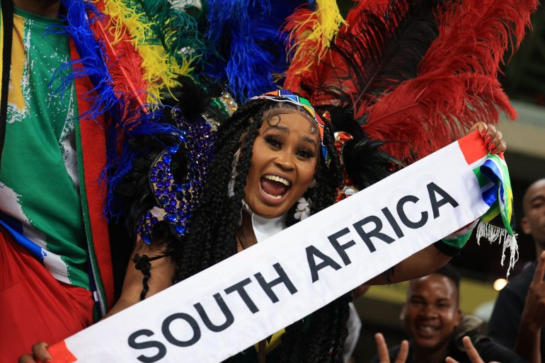 South Africa fan dressed for celebration