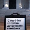Closed National Gallery of Art sign in Washington, D.C.