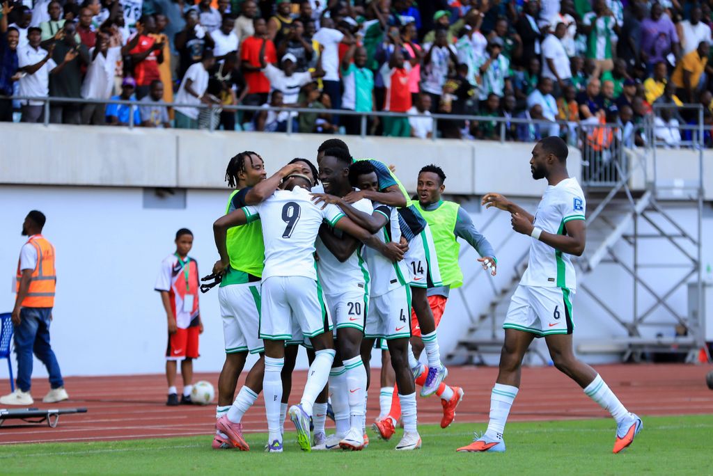 Victor Osimhen of Nigeria during the 2026 FIFA World Cup qualifier match between Super Eagles of Nigeria and Benin Republic at Godwill Akpabio Stadium on October 14, 2025 in Uyo, Nigeria