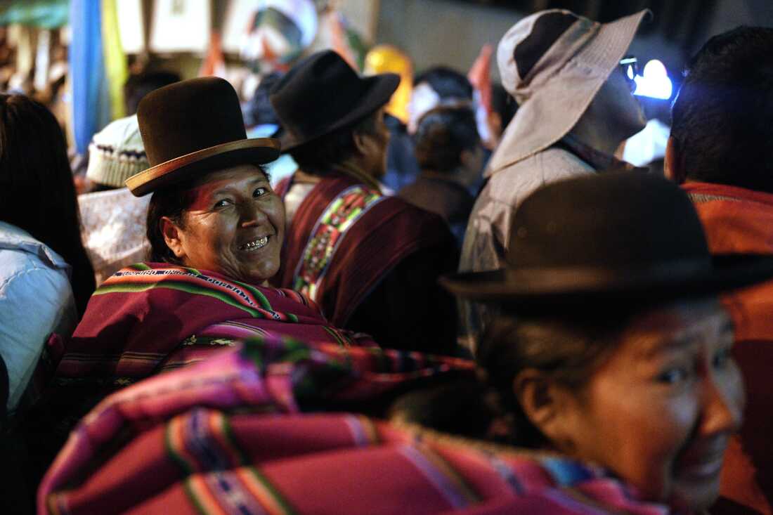 Supporters celebrate Rodrigo Paz's lead in Bolivia's presidential runoff in La Paz