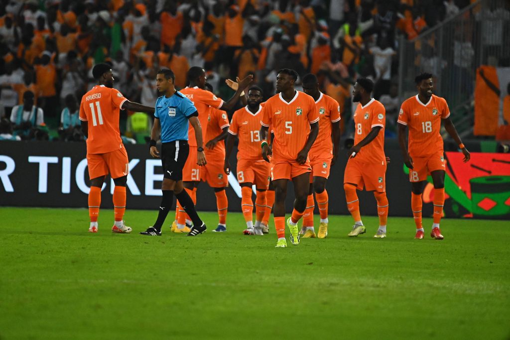 Ivory Coast players celebrating goal in AFCON 2023