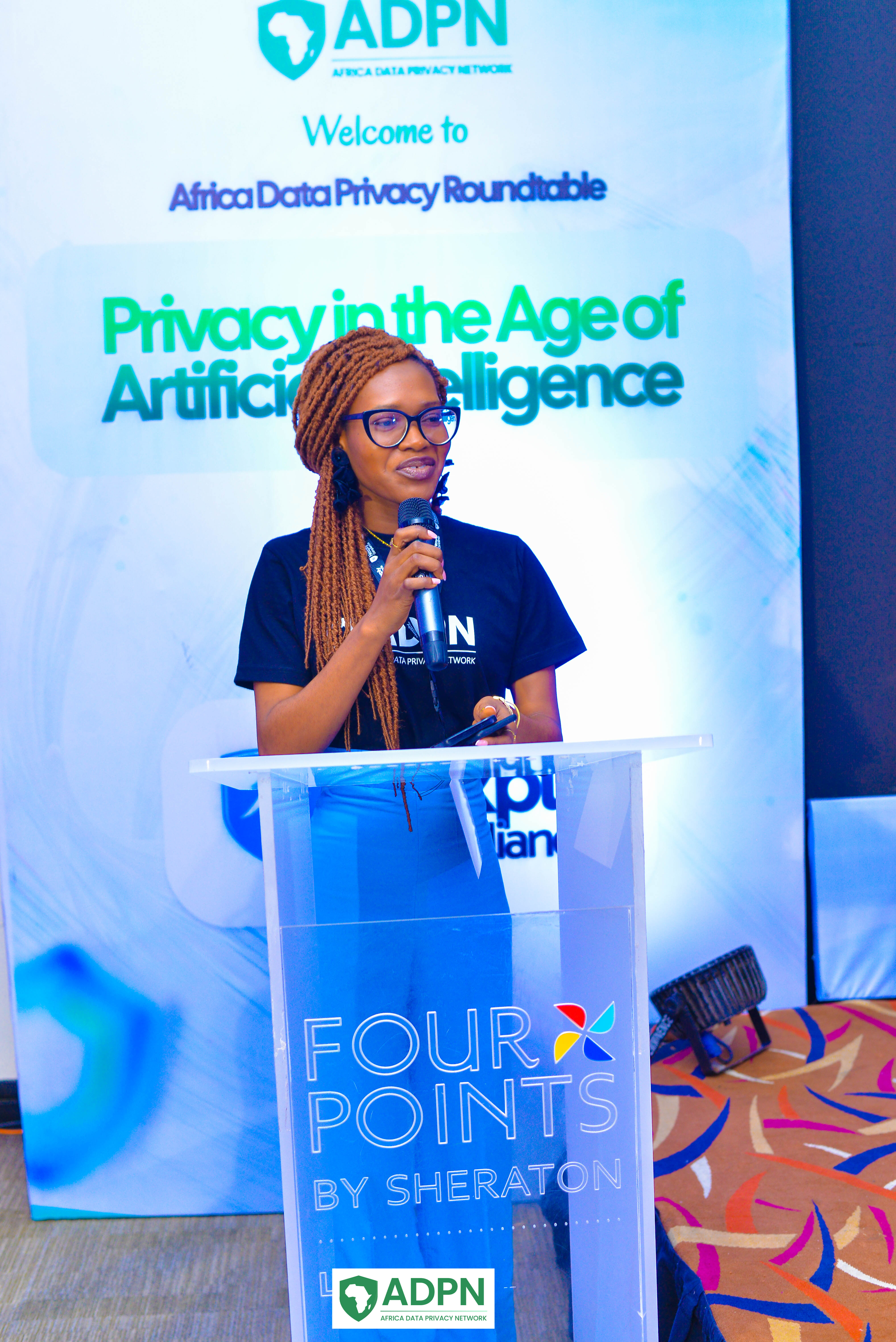 Isaac Esther giving a welcome address at the Africa Data Privacy Roundtable