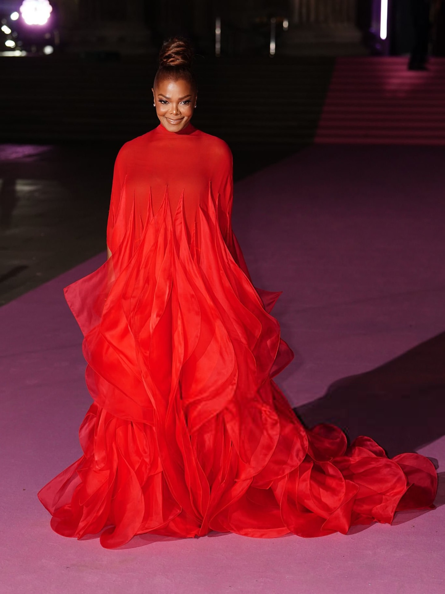 Janet Jackson stuns in a Stéphane Rolland Paris gown featuring sculptural detailing and elegant draping at the British Museum Ball 2025.
