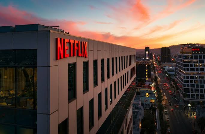 Side view of a Netflix Building