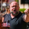 Alex Jones speaking in 2022, facing legal challenges with Infowars assets being liquidated to compensate Sandy Hook families.