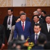 China's President Xi Jinping, North Korea's Kim Jong Un, and Russia's Vladimir Putin at a Beijing reception, Sept. 3, 2025